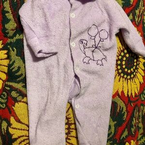 vintage terry cloth dino newborn bodysuit | nb | EUC